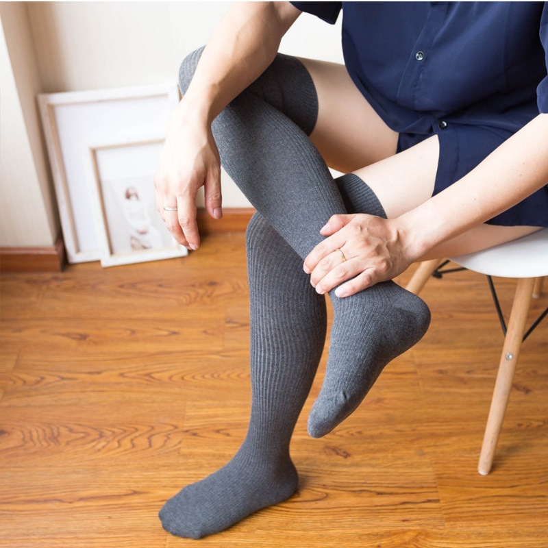 男商务休闲过膝高筒护膝秋冬长筒袜 班月短袜/打底袜/丝袜/美腿袜