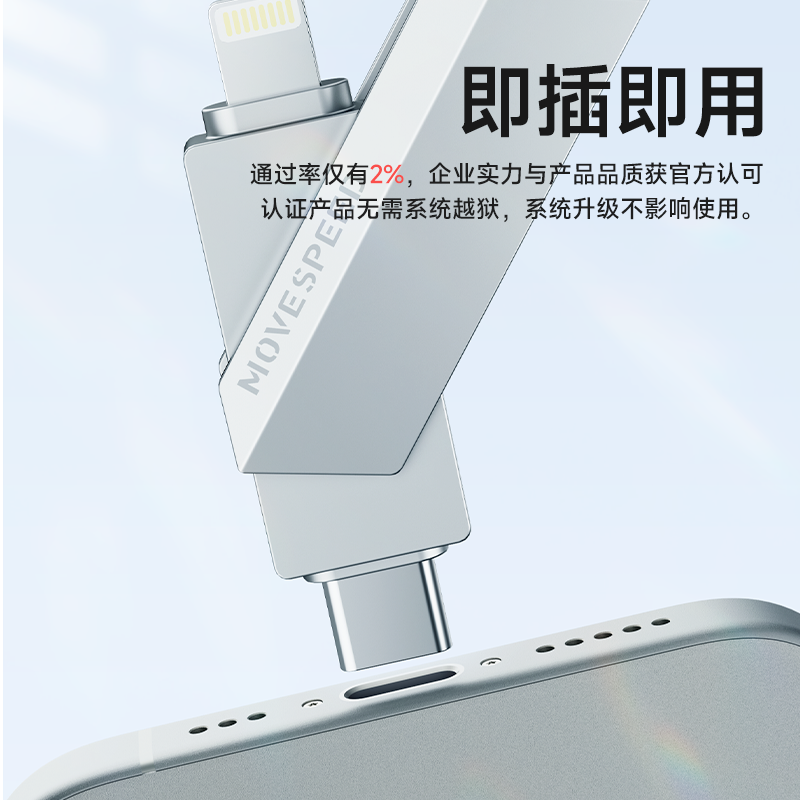 移速苹果手机U盘128g高速Typec双接口电脑两用外接iPhone扩容256-图3