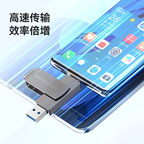 移速typec手机u盘128g电脑两用双接口大容量适用苹果16安卓15优盘 - 图1