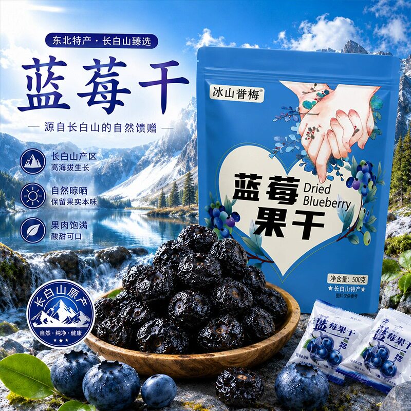 正宗长白山蓝莓干大颗粒蓝莓袋装干蓝莓果干酸甜可口大包独立小袋