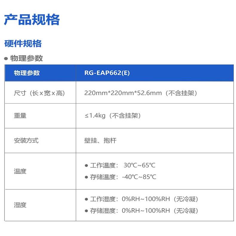 Ruijie锐捷睿易网络高功率全向AP RG-EAP662E WiFi6 AX3000室外远距离无线传输 双频5G路由器 别墅酒店组网 - 图1