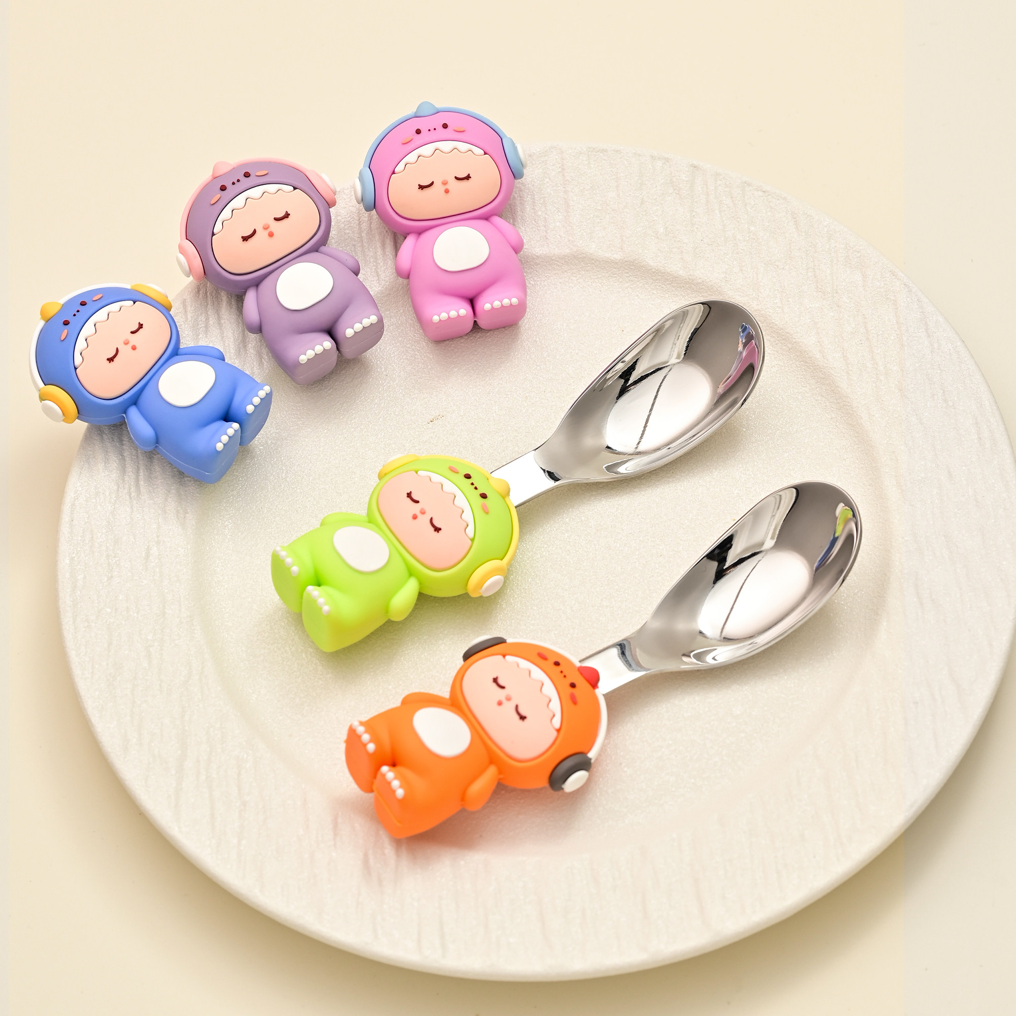 卡通316不锈钢勺子元宝勺家用儿童吃饭专用勺婴儿宝宝可站立叉子,淘宝优惠券,粉丝福利购,淘宝优惠卷