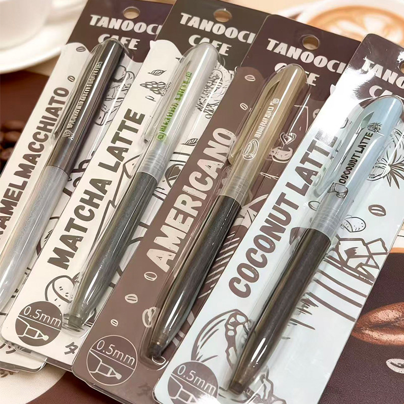 塔诺塞咖啡香氛限定按动中性笔黑色冰美式焦糖玛奇朵抹茶生椰拿铁速干学生用刷题香味水笔可换替芯0.5,淘宝优惠券,粉丝福利购,淘宝优惠卷