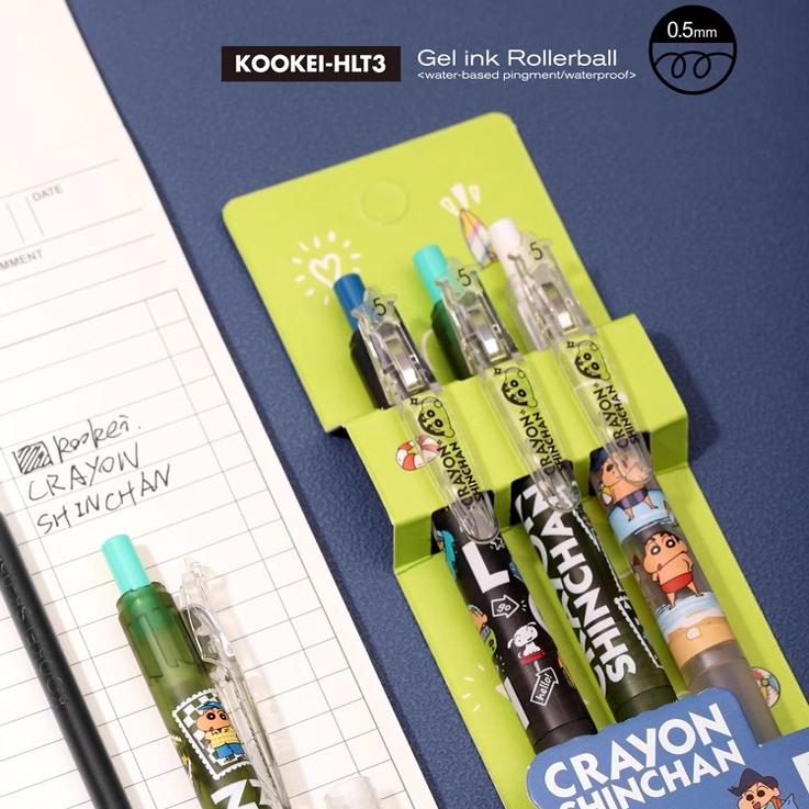 Kookei蜡笔小新联名限定中性笔套装第二弹可爱卡通动漫黑色0.5刷题ins日系黑笔高颜值按动水笔JJ15同款斑马 - 图3