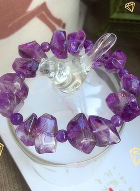 2025承包你的幸运 | 大满贯紫阿赛斯特莱紫水晶手链女不规则原石