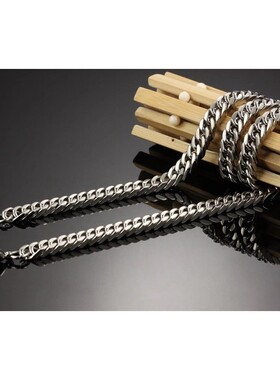 2025厂家直销欧美不锈钢链潮流饰品双4龙虾扣项链304 1:1链条嘻哈