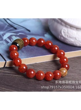 2025*红龙纹玛瑙搭配黑玛瑙般若波罗蜜多心经配珠男女款手串