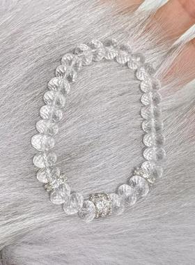 2025DOUDOUSTORE 天然白水晶切面超闪锆石转运仙女手链手串清冷高