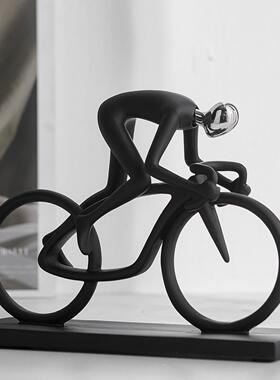 2025骑行者艺术摆件现代简约客厅玄关装饰品办公室桌面摆饰高级感