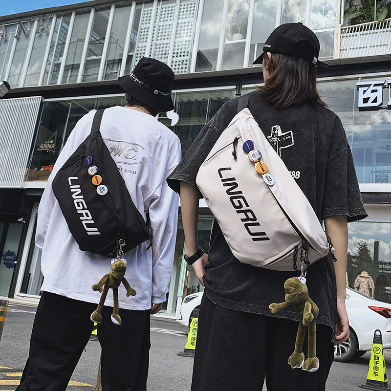 胸包潮牌ins休闲男士大容量斜挎包 尼麦男士包袋