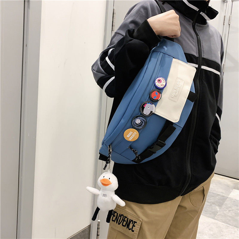 国潮男原创休闲单肩小背包斜挎包 尼麦男士包袋