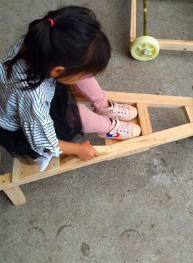 结实耐用木制手推车独轮车定向轮推车小孩子玩具车幼儿园亲子活动