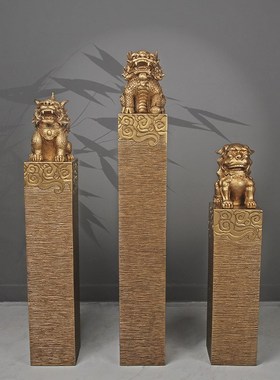 客厅装饰品摆件店铺招财迎宾玄关入户门口大件中式禅意落地拴马桩