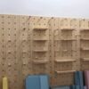 Customized solid wood hole board entry entrance r wall wooden shelves children's room wall entrance kitchen storage
