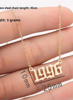 birthday year necklace Women's gift 项链饰品潮流生日配饰