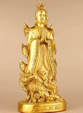 新款直销黄铜九尾狐摆件九尾狐灵狐青丘妲己铜像家居装饰桌面摆设