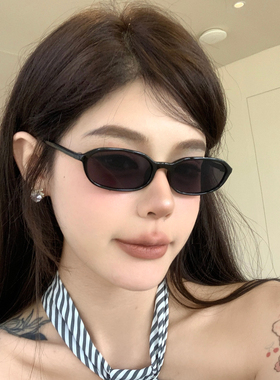 欧美风辣妹窄框猫眼防紫外线墨镜