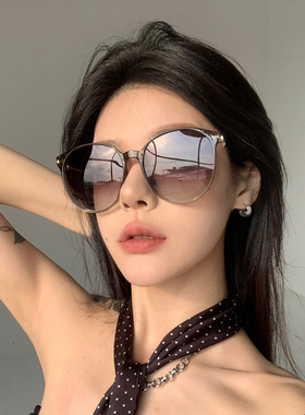 复古茶色墨镜网红太阳镜大框显瘦