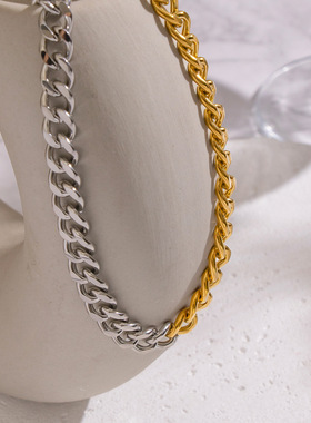 欧美简约重工粗链项链