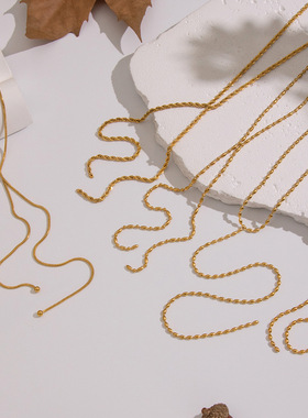 简约几何不锈钢毛衣链