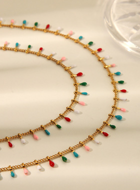 波西米亚彩色鸭脚腰链