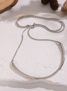 欧美简约几何环形项圈项链