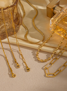 极简几何链条叠戴项链