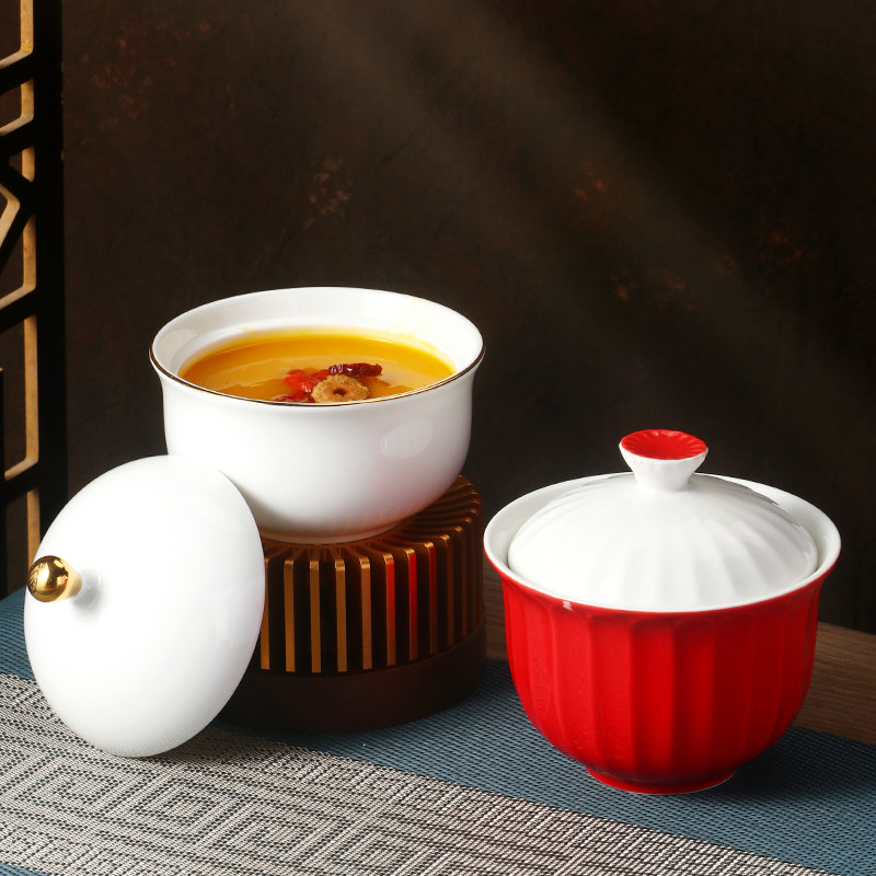 新中式辽参燕窝鱼翅餐厅蜡烛保温一人份位上汤盅私房菜餐具甜品碗,淘宝优惠券,粉丝福利购,淘宝优惠卷