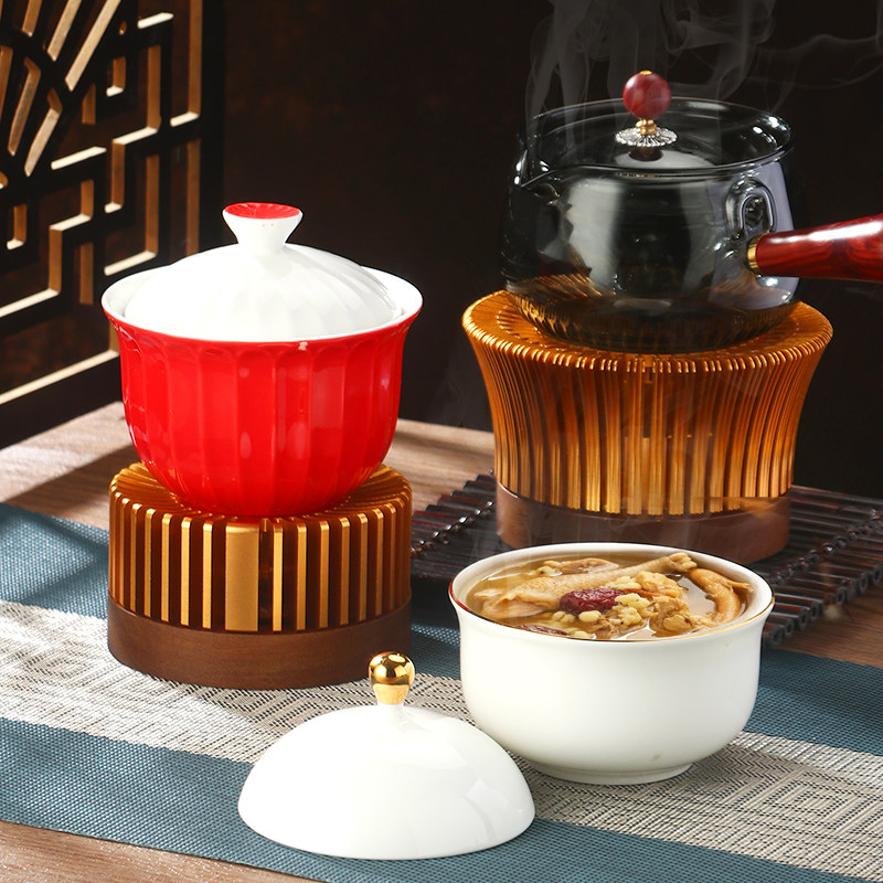 新中式辽参燕窝鱼翅餐厅蜡烛保温一人份位上汤盅私房菜餐具甜品碗,淘宝优惠券,粉丝福利购,淘宝优惠卷