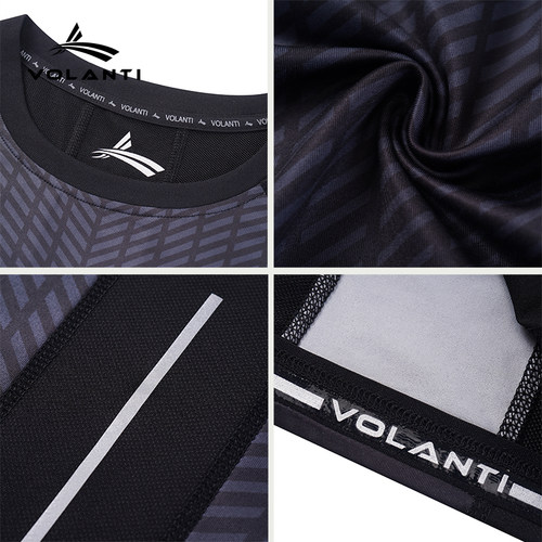 沃兰迪PowerMax紧身运动短袖T恤 跑步健身马拉松高弹紧身透气速干 - 图2