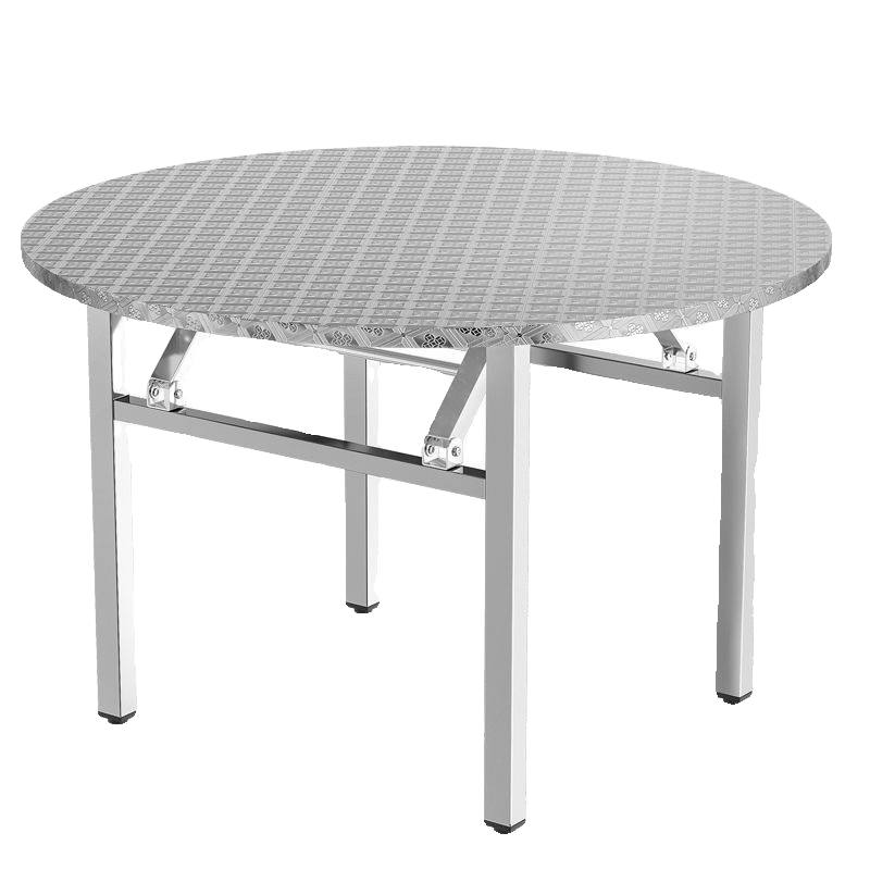 304不锈钢折叠桌转盘圆桌户外可收纳摆摊桌加厚酒席桌家用吃饭桌 - 图3