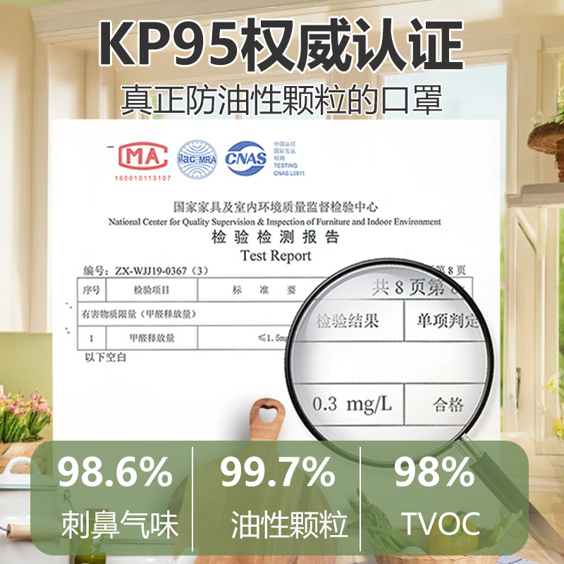 防油烟口罩厨房专用kp95厨师炒菜防油性颗粒物过滤面罩防油雾艾灸 - 图3