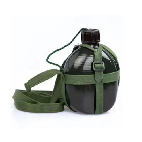 老式运动铝壶户外怀旧大容量87水壶水杯酒壶学生军训军绿色背带壶 - 图3