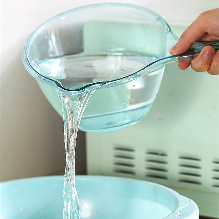 水勺厨房舀水瓢家用长柄塑料大号创意加深厚水舀子水漂洗头水勺子 - 图1