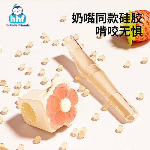 宝宝带卡扣吸管喝汤儿童喝水神器婴儿专用喝粥便携式硅胶软粗辅食 - 图2