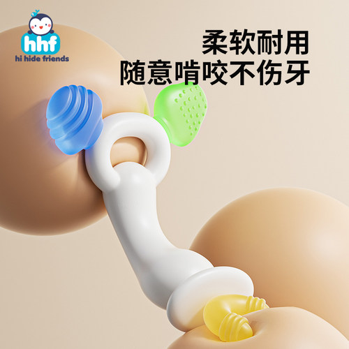 宝宝双头牙胶4-6个月以上出牙口欲期磨牙棒婴儿可啃咬水煮咬咬胶 - 图2
