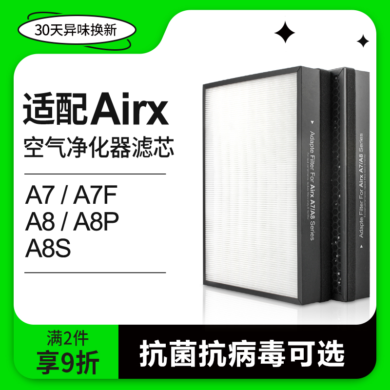 适配airx空气净化器滤芯A7/A8/A8P/A10/A7F/A8S过滤网AF806/801 - 图3