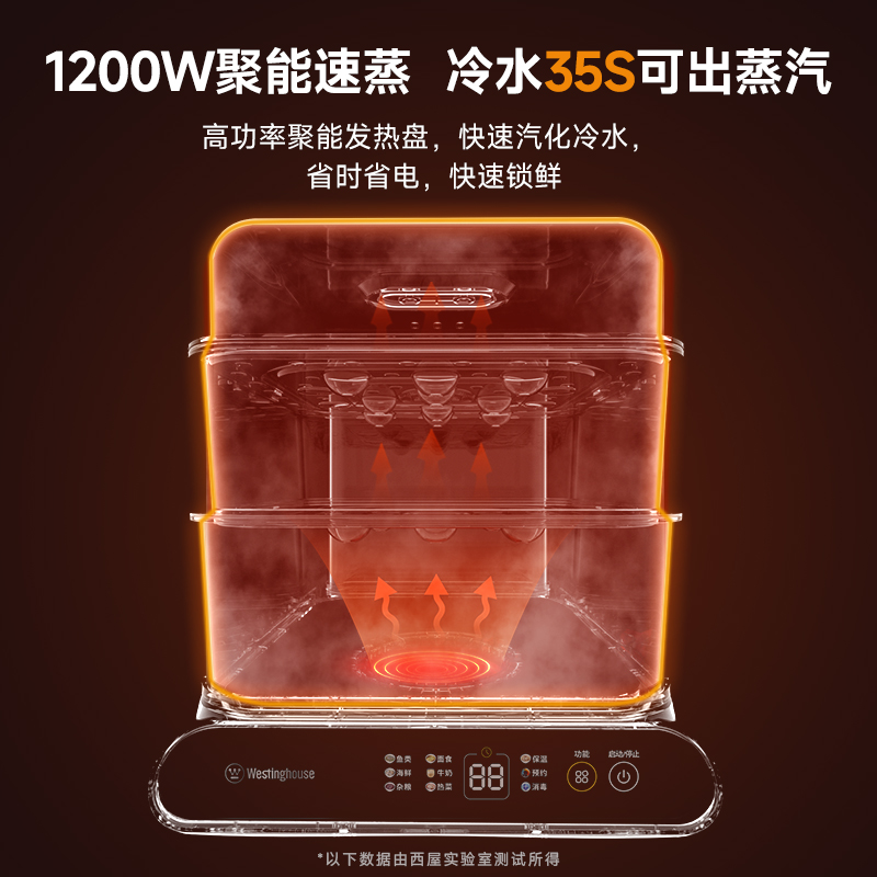 西屋电蒸锅三层大容量家用蒸锅多功能电蒸箱电蒸笼全透明视窗