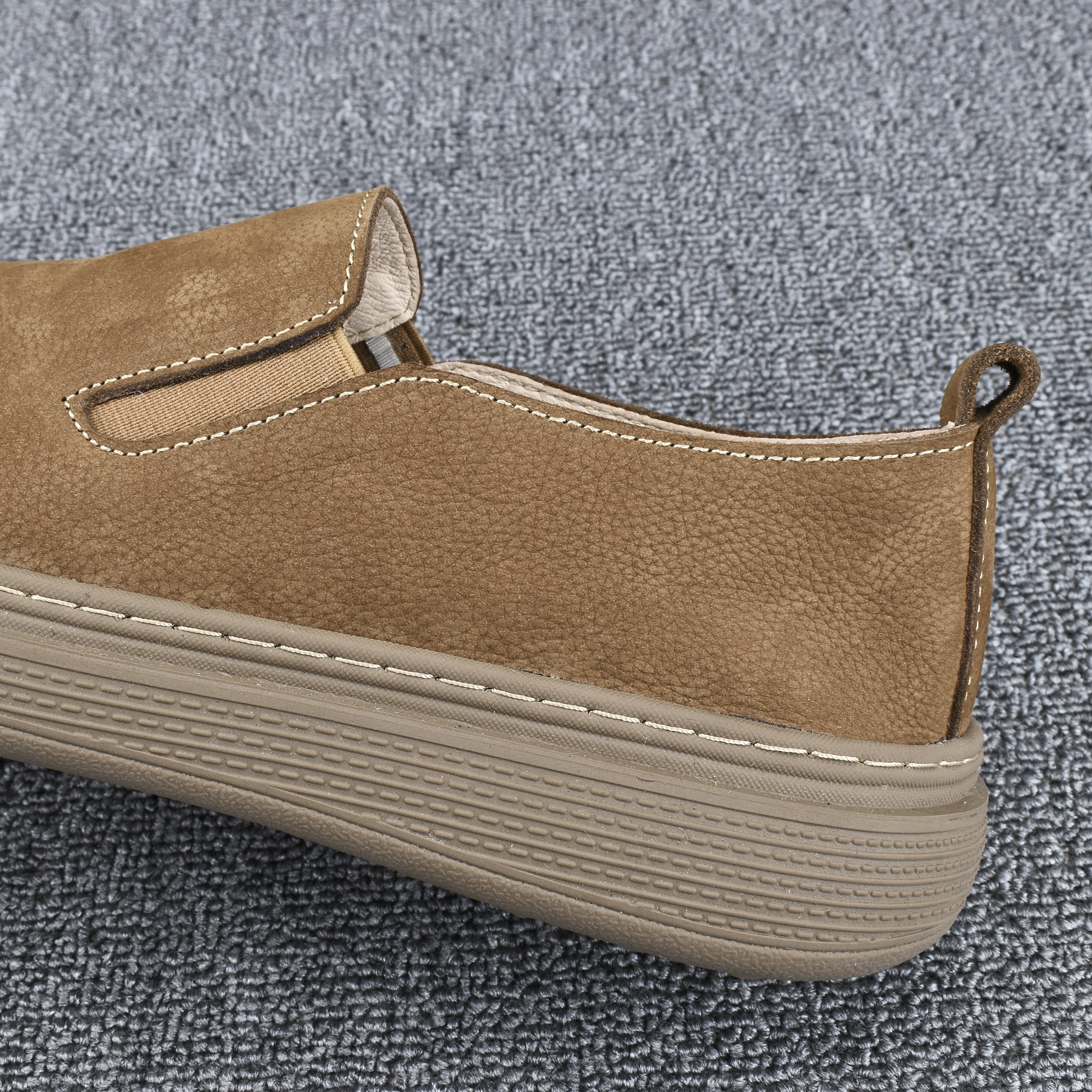 2026春季新款男士一脚蹬懒人鞋真皮透气休闲豆豆鞋乐福鞋男士皮鞋