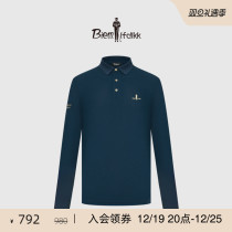 (Gold Label Series) Bitone Leven 2023 Fall new male long-sleeved polo shirt business casual turtlenecks T-shirt