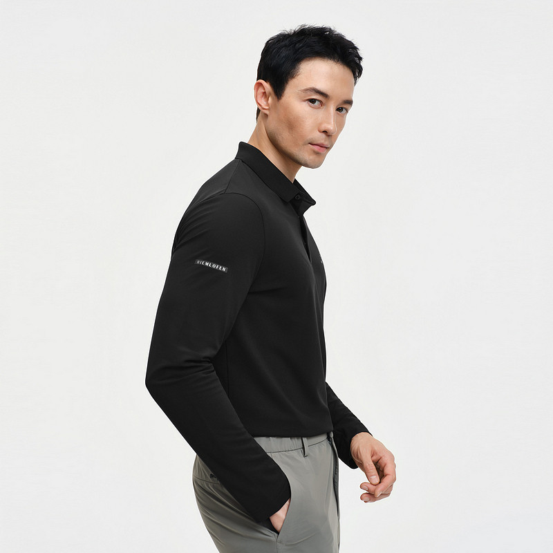 【不易变形褪色小领T】比音勒芬2026春季新款男士高端长袖POLO衫