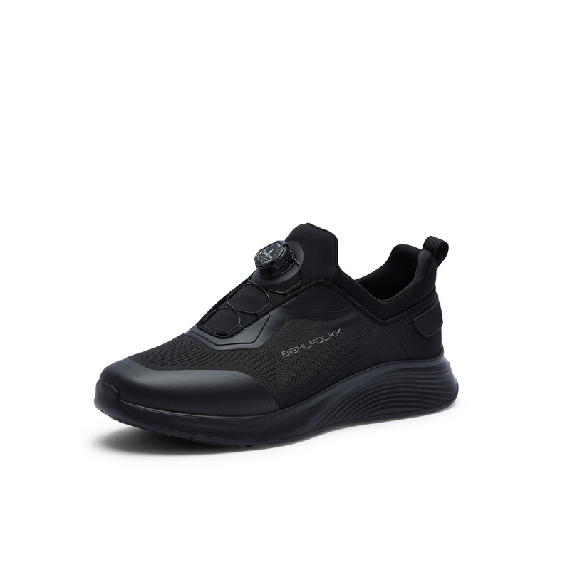 【防滑轻便缓震】比音勒芬秋季男士旋钮免系带针织鞋面运动休闲鞋