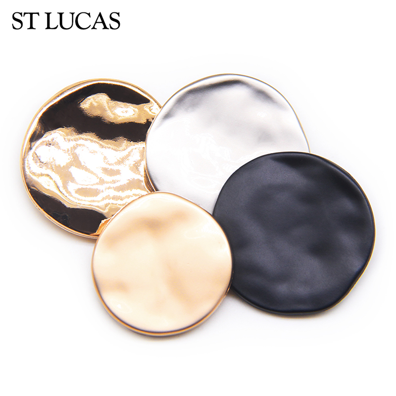 金属纽扣大不规则凹凸面大衣毛衣时装羊绒衫金色银色黑扣子21/25 - 图1