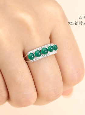 圆形镶嵌蜜蜡玉石翡翠戒指空托