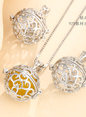 纯银古风项链吊坠空托花千骨同款