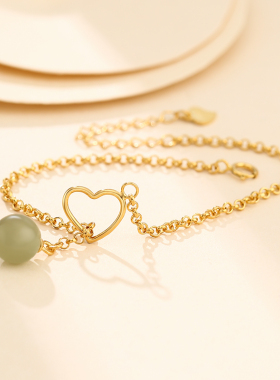 爱心手链空托S925纯银