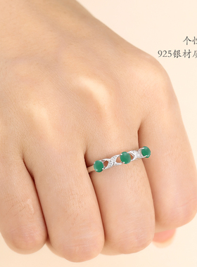 s925纯银戒指空托女diy藤蔓玉石