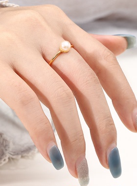 简约可粘珍珠针式托戒圈戒指空托