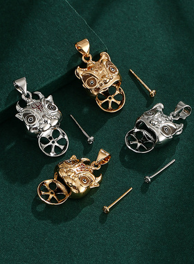 致闺蜜男女舞狮佛公元宝吊坠空托