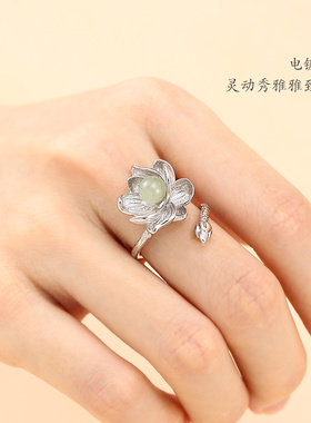 银莲花戒指925民族风女